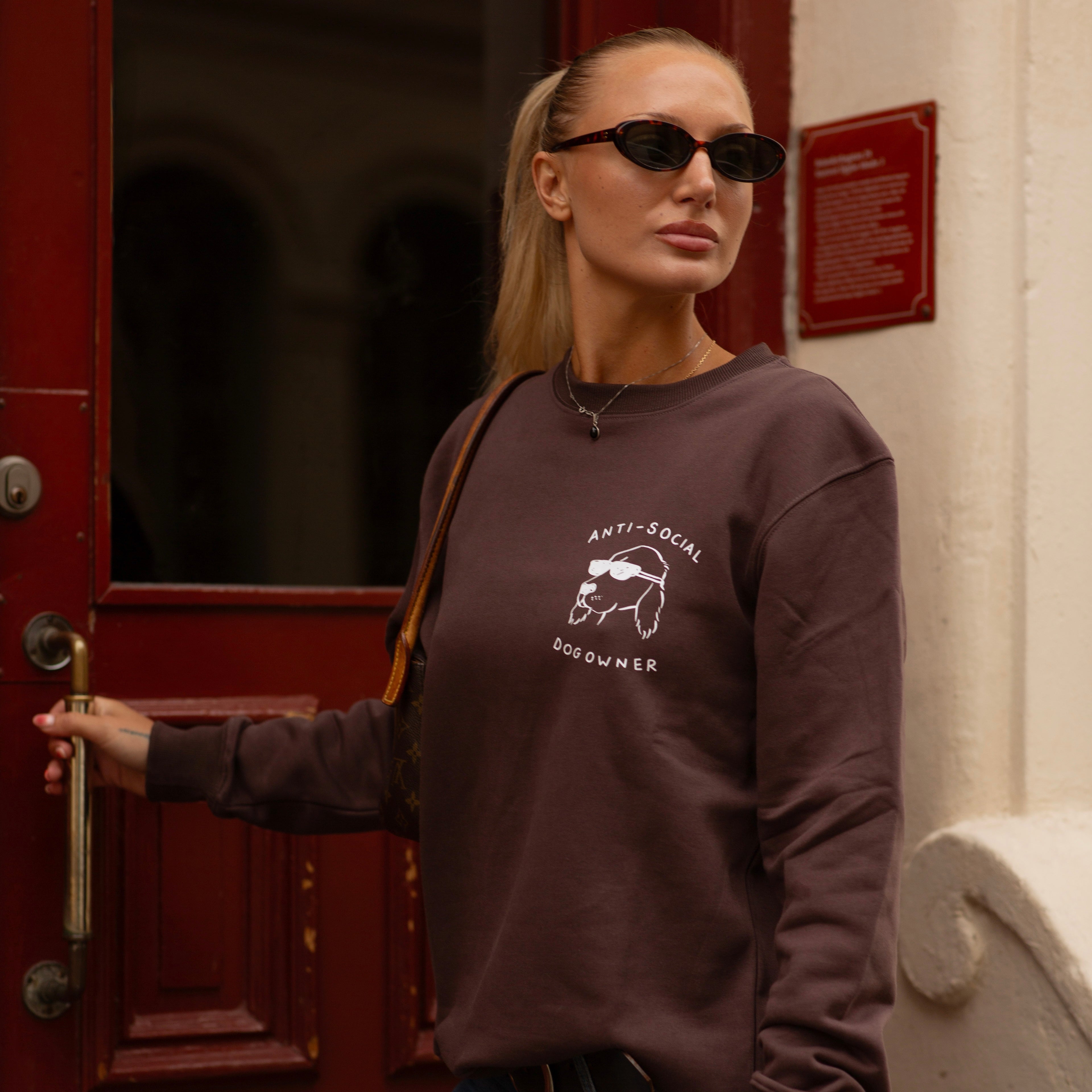 Brown Sweatshirt - Anti-Social Dog Owner