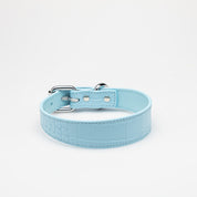 Baby Blue Croco psí obojek tenký