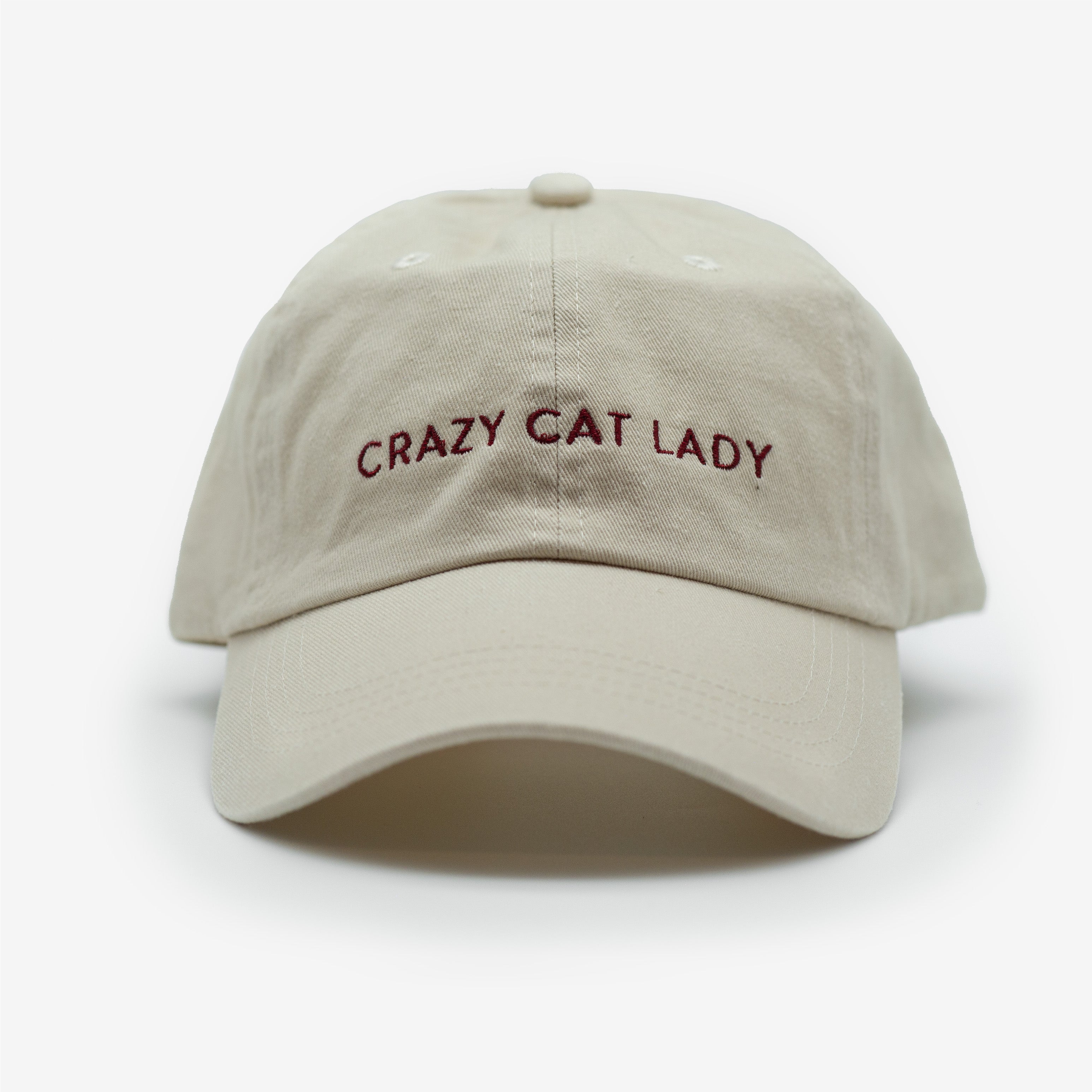 Béžová džínová čepice - Crazy Cat Lady