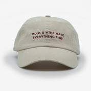 Béžová džínová čepice - Dogs & Wine Make Everything Fine
