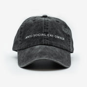 Černá džínová čepice - Anti-Social Cat Owner