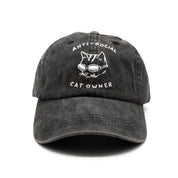 Černá džínová kšiltovka - logo "Anti-Social Cat Owner" 