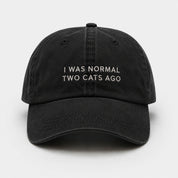Black Denim Cap - I Was Normal Two Cats Ago