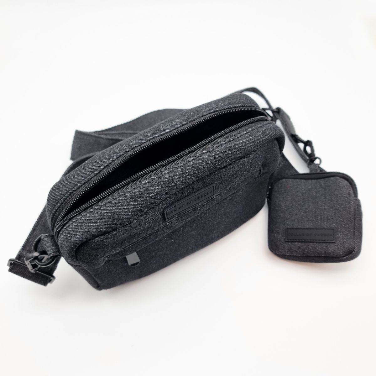 Černá džínová taška na venčení psů - Crossbody