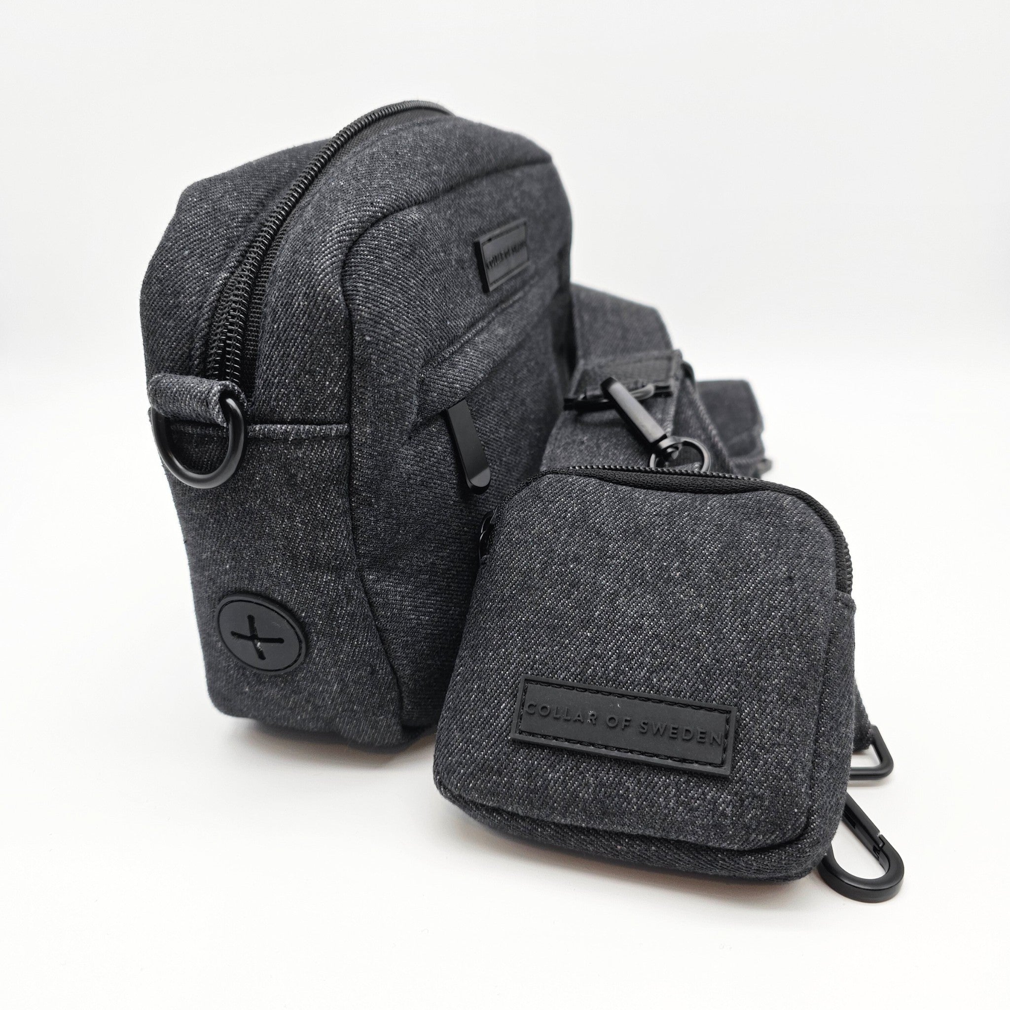 Černá džínová taška na venčení psů - Crossbody