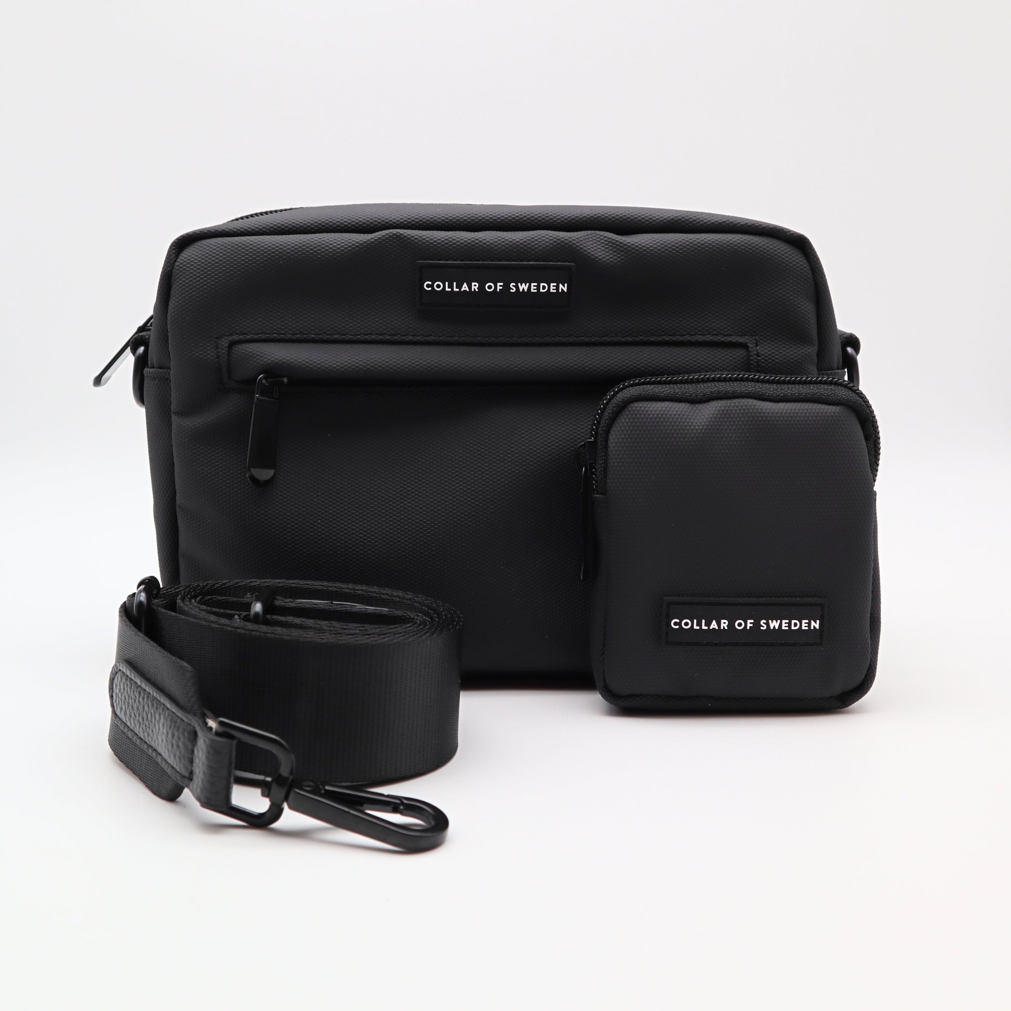 Black Water Repellent Dog Walking Bag - Crossbody