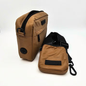 Reflexní bronzová taška na venčení psů - Crossbody