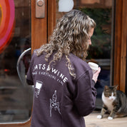 Brown Sweatshirt - Cats & Wine Make Everything Fine