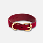 Burgundy Wool Dog Collar Thin