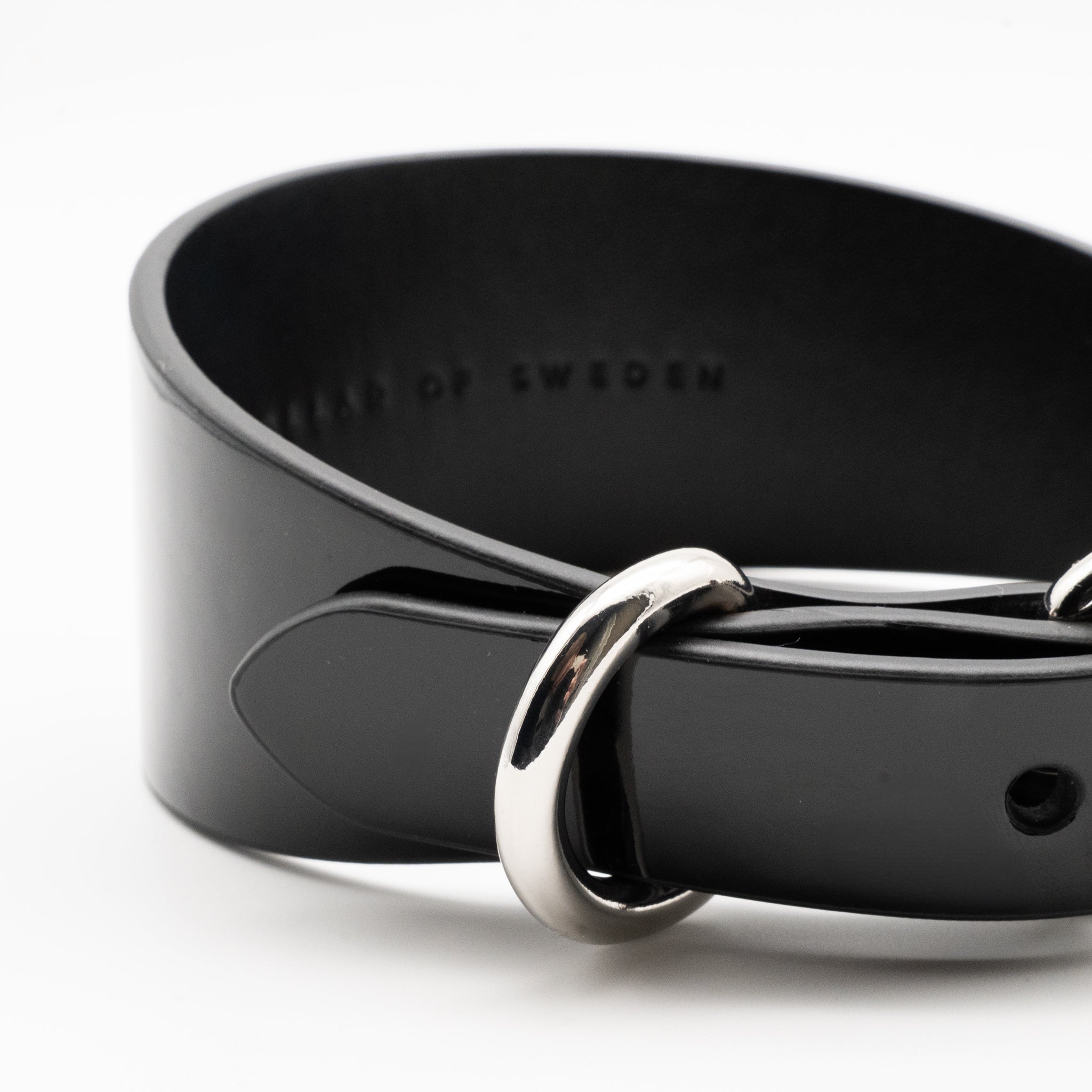 Glossy Black Dog Collar Wide