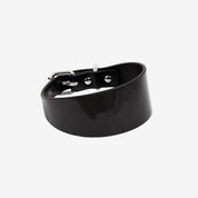 Glossy Black Dog Collar Wide