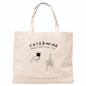 Standard Tote Bag - Cats & Wine Make Everything Fine