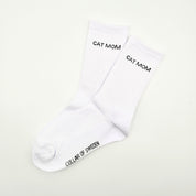 White Tube Socks - Cat Mom