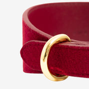 Burgundy Wool Dog Collar Wide