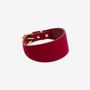 Burgundy Wool Dog Collar Wide